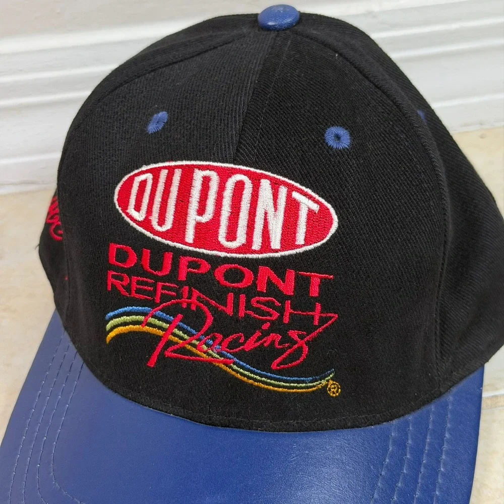DuPont Refinish Racing Leather Brim Jeff Gordon Jeff Hamilton Hat Black Blue